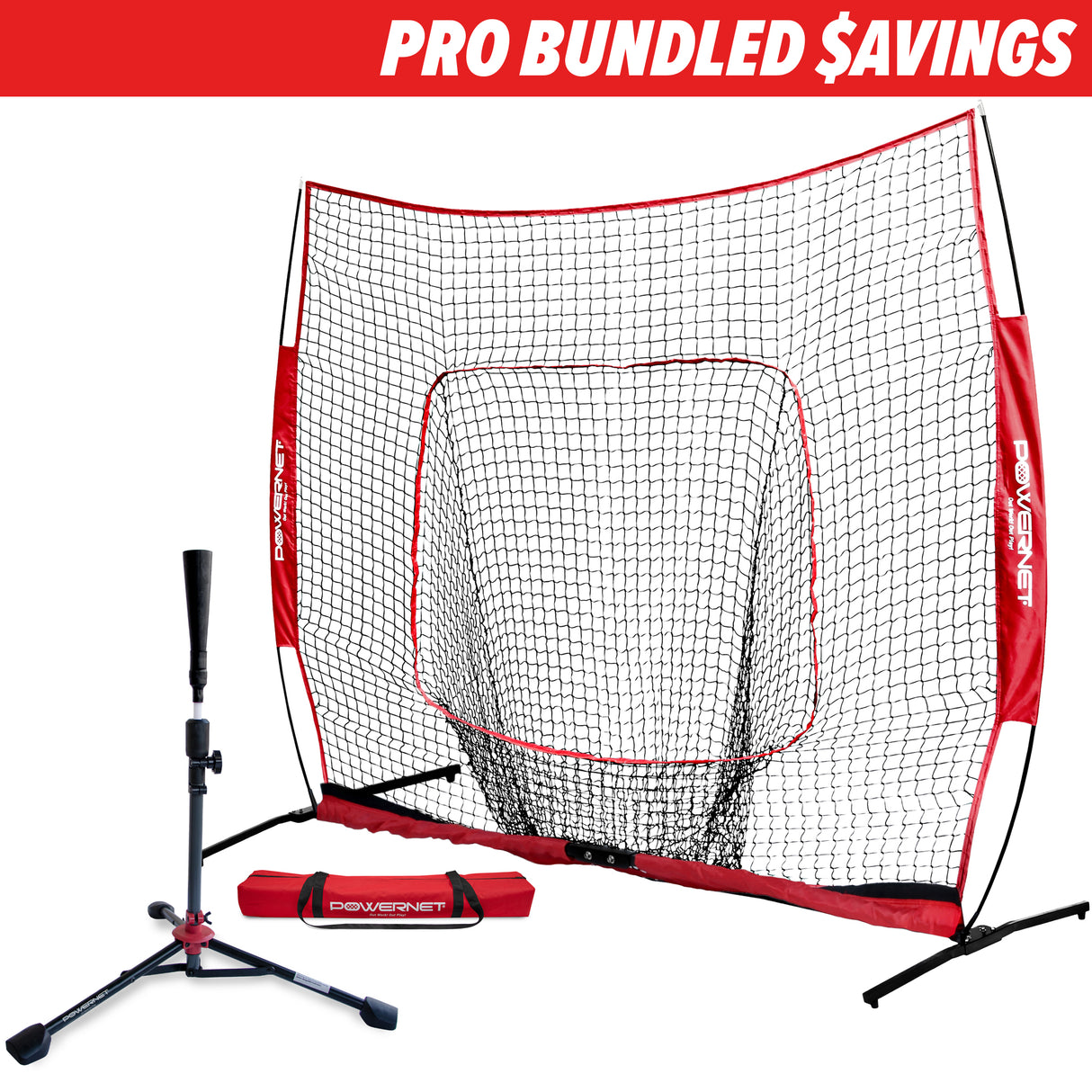 PRO BUNDLE | One-Piece Pro Frame and Tee Bundles PowerNet by TrainingNets 8x8 Net + Standard Tee