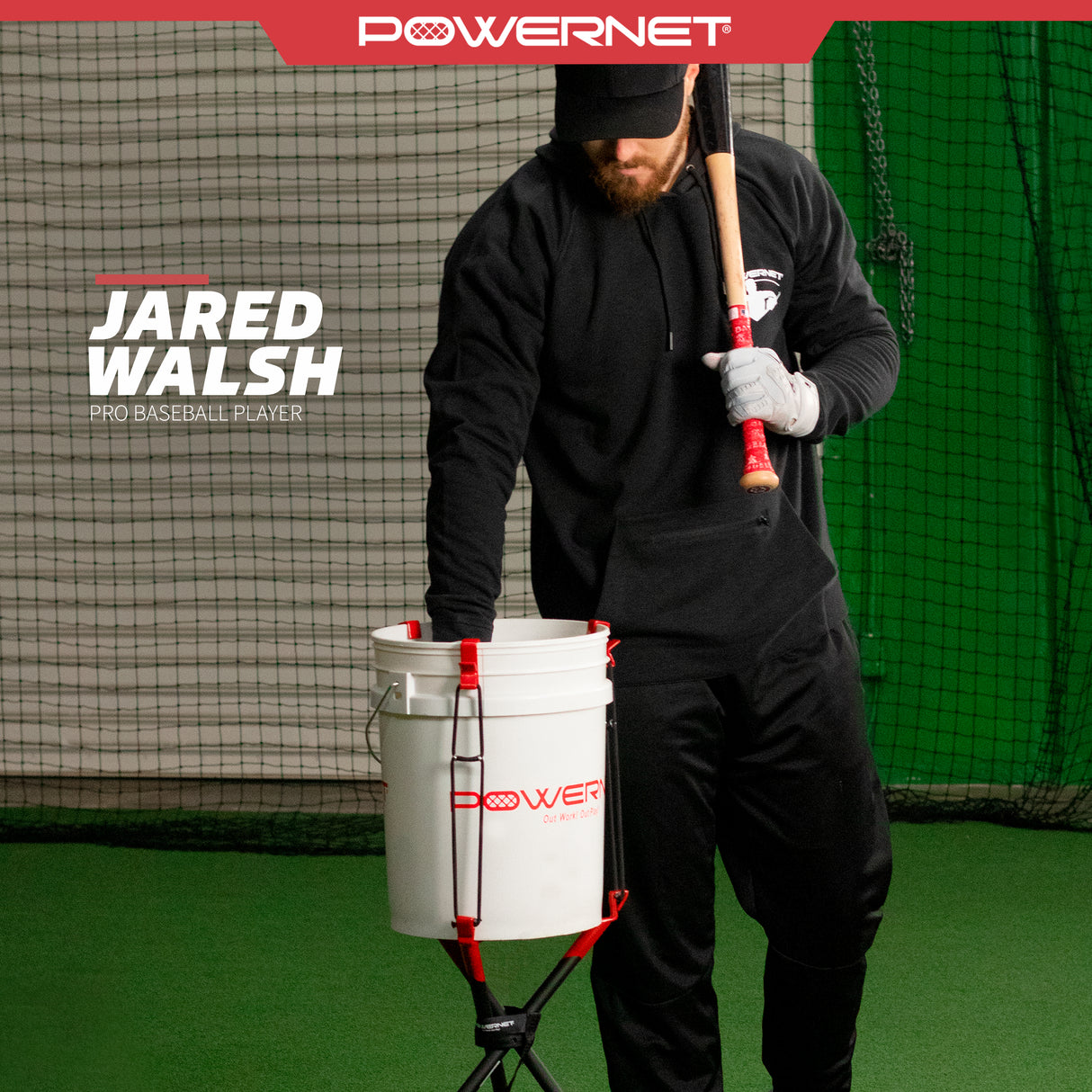 Pro Training Bundle | Rolling Coach's Bag, Bucket Lifter & Practice Softballs TrainingNets by PowerNet