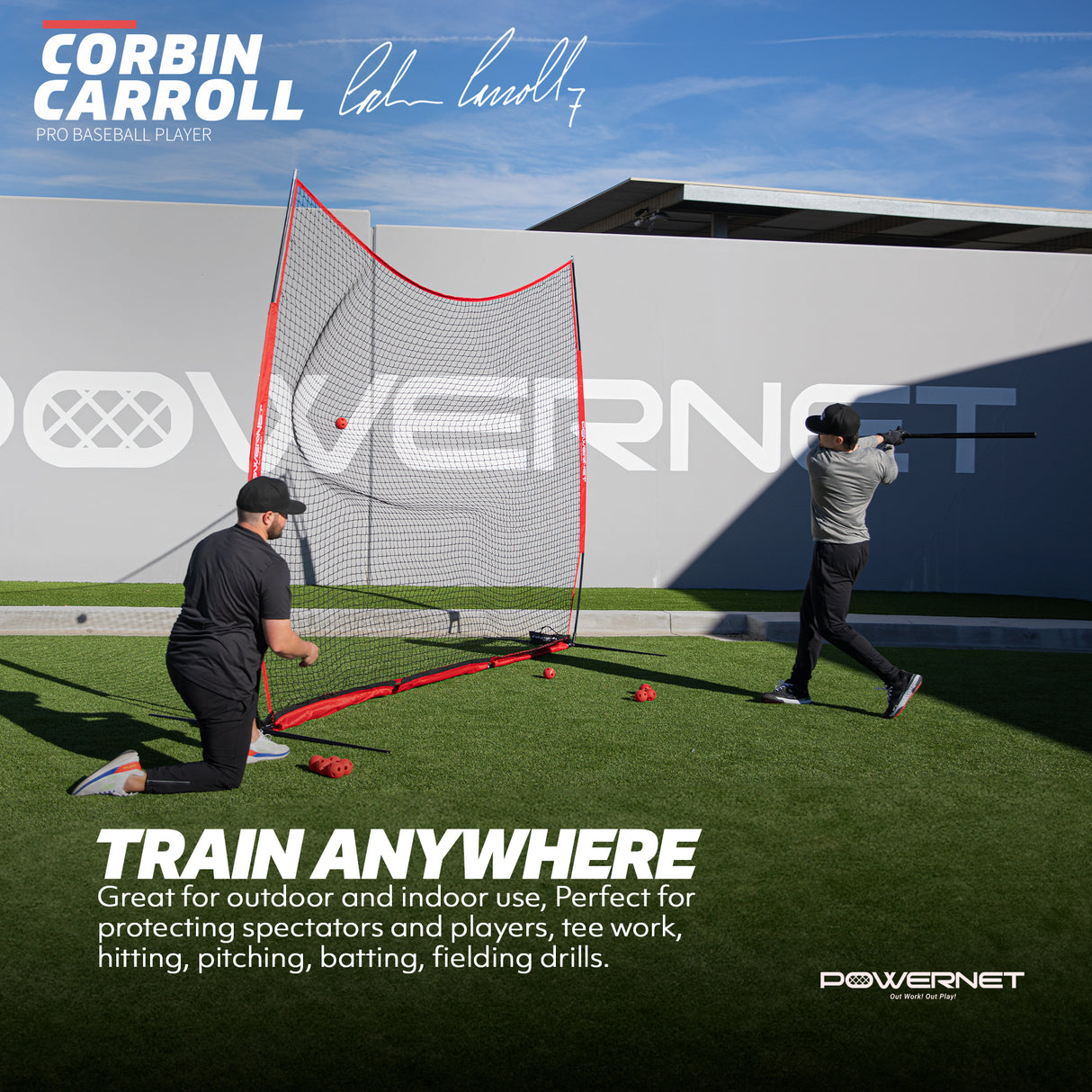 Pro Training Bundle | I-Screen, 12x9 Barrier Net, Ball Caddy & Practice Softballs TrainingNets by PowerNet