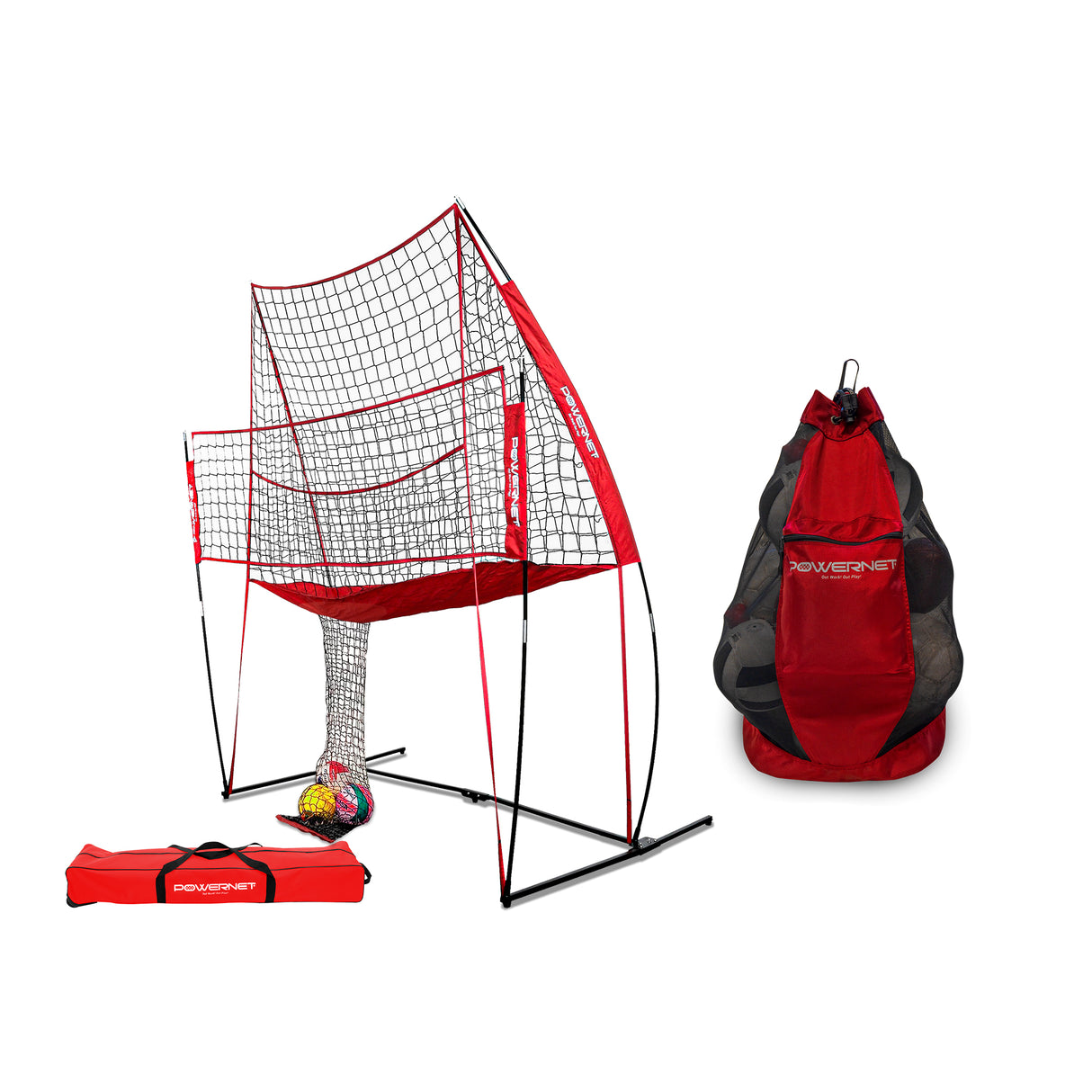 Volleyball Practice Net Station Combo | 8 ft Wide by 11 ft High TrainingNets by PowerNet