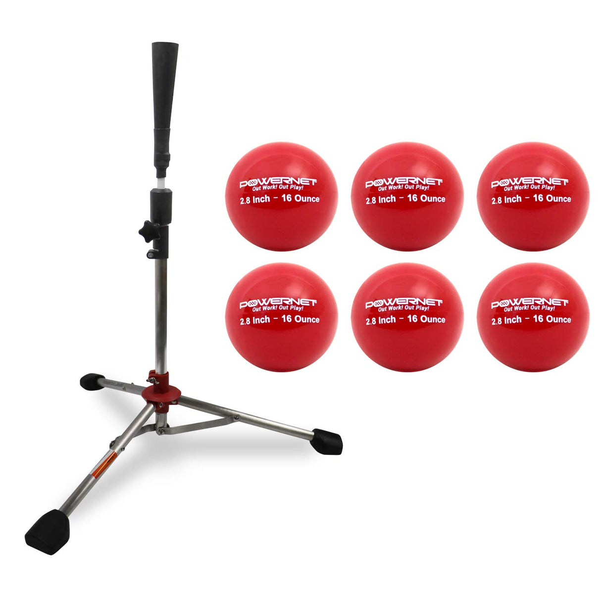 PRO Heavy Batting Tee + Weighted Training Ball Bundle sports PowerNet 2.8" Bundle