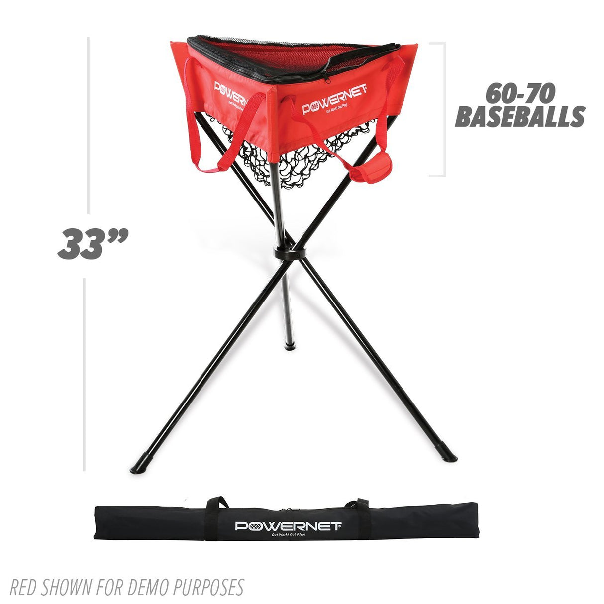 Zippered Removable Ball Caddy for Batting Practice Sports PowerNet