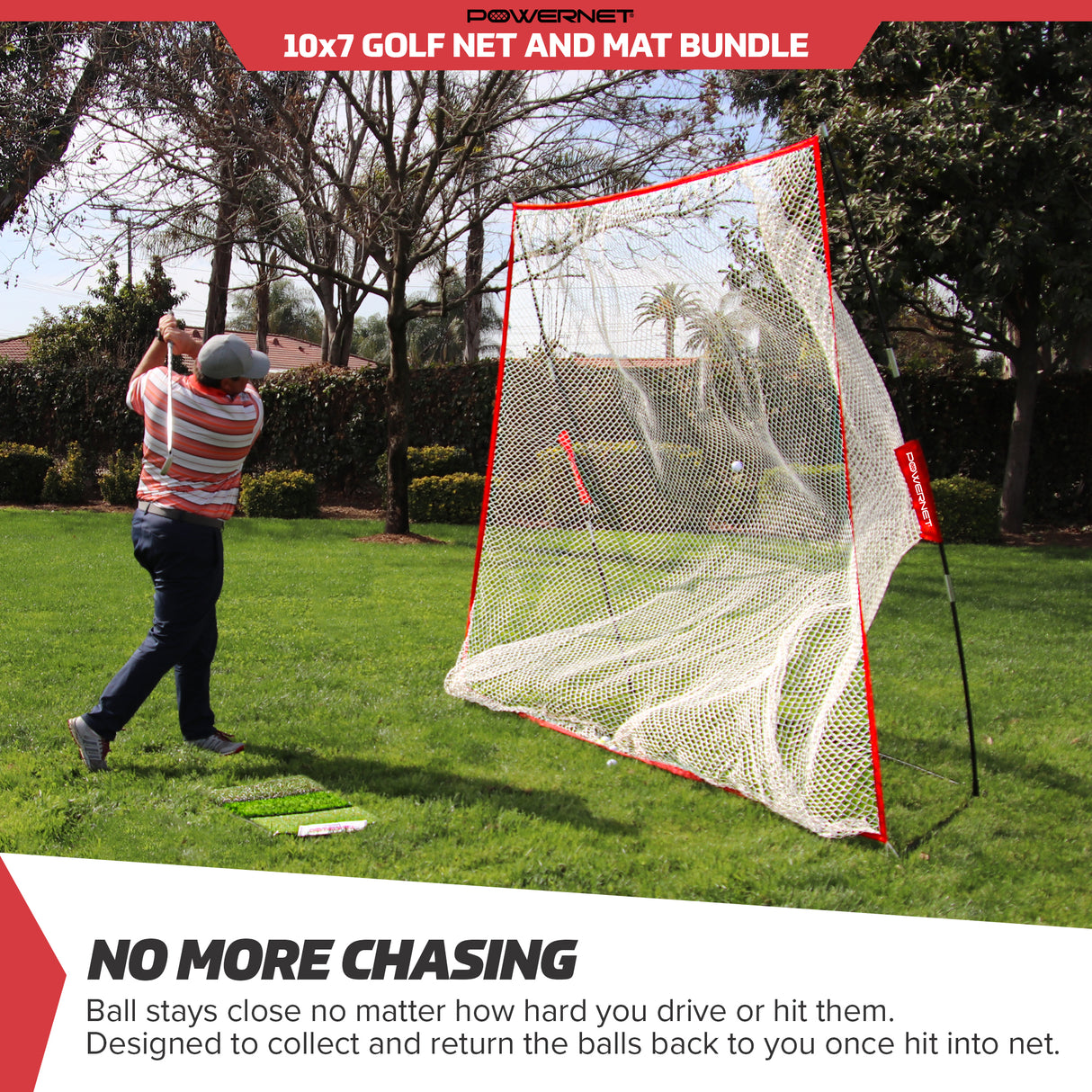 Golf Net and Mat Bundle | Choose Size Sports PowerNet