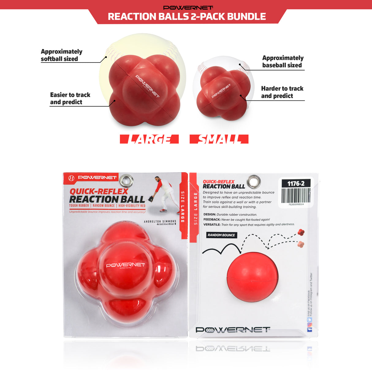 Bucket and Training Balls Bundle | Crushers + Reaction Balls Baseball And Softball Field Accessories PowerNet