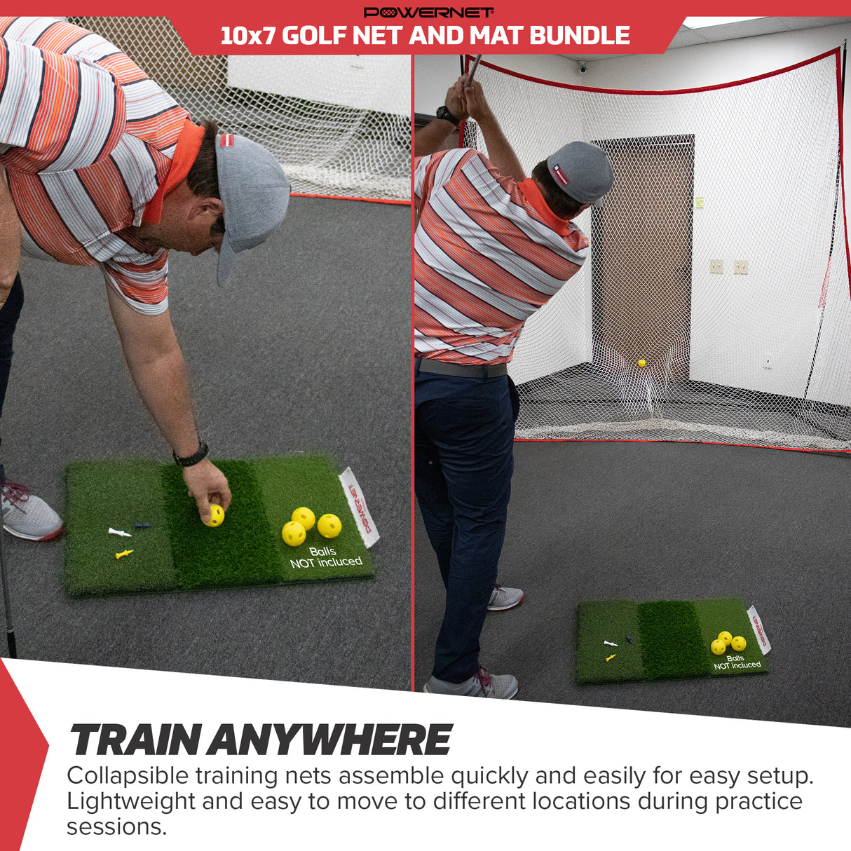 Golf Net and Mat Bundle | Choose Size Sports PowerNet