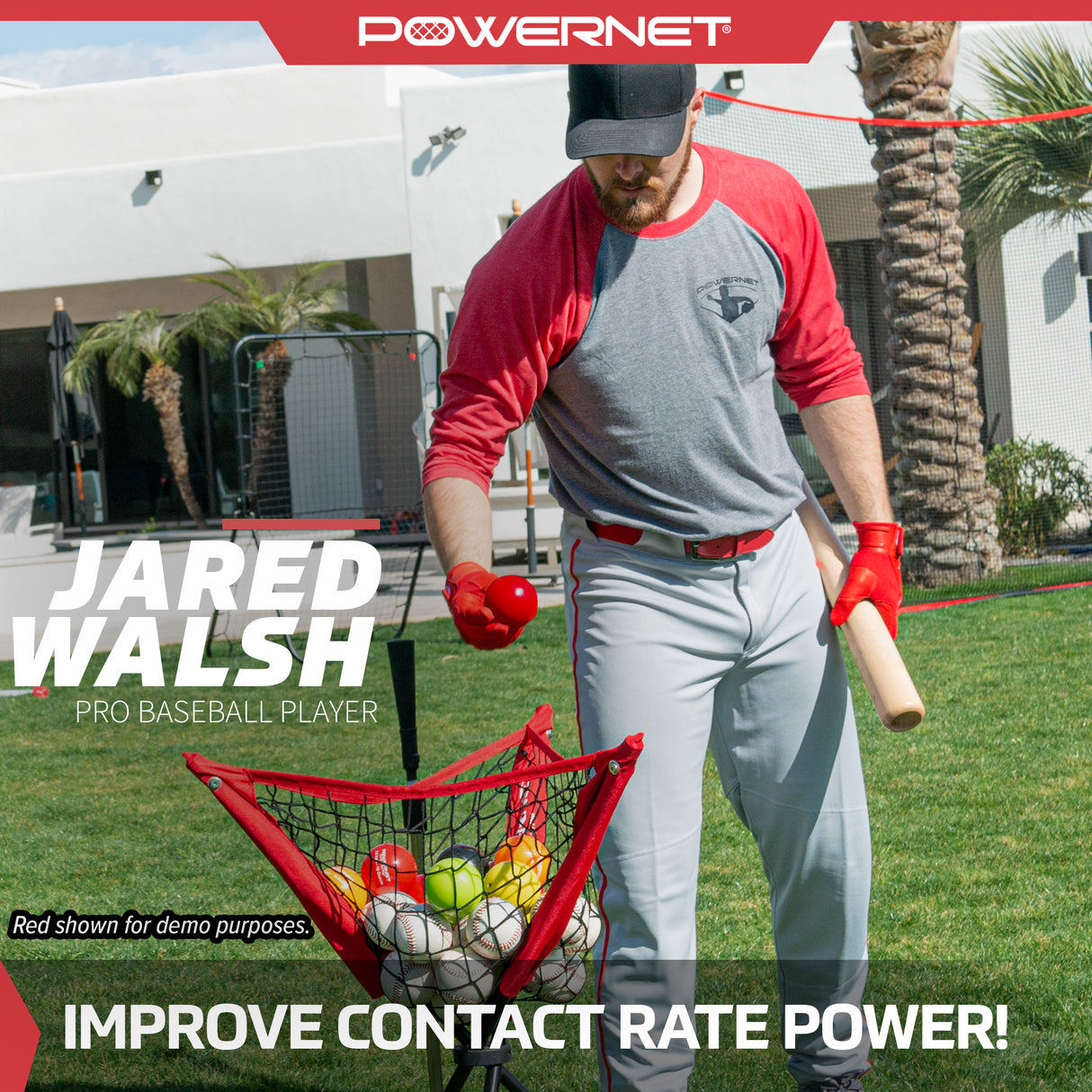 Deluxe Tee (2.5 lbs), Ball Caddy, 2 PK Weighted Training Balls Bundle sports PowerNet