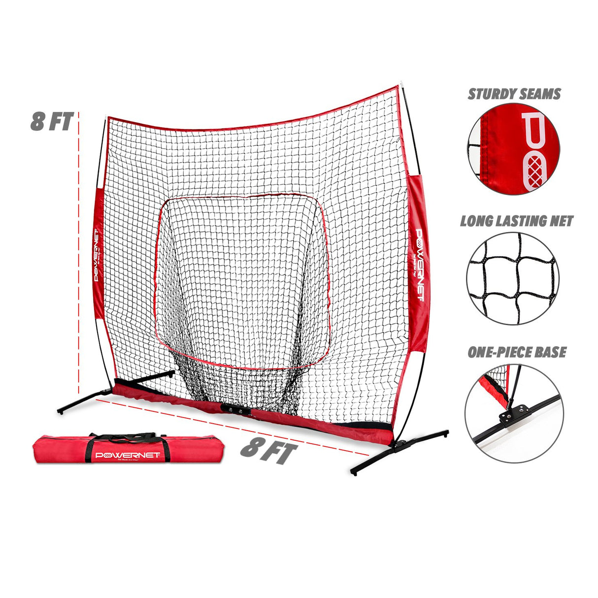 8x8 XLP PRO Net and Tee Bundle Sports PowerNet