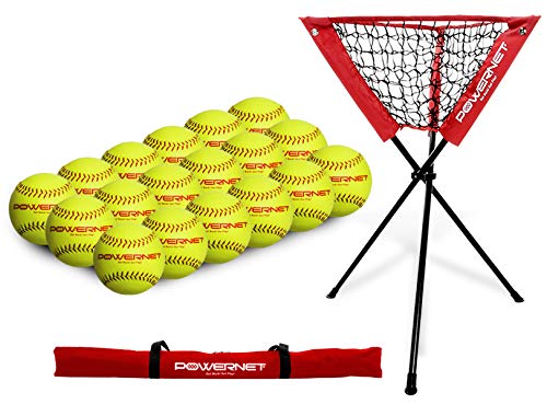 Practice Softballs and Ball Caddy Bundle Sports PowerNet Default Title