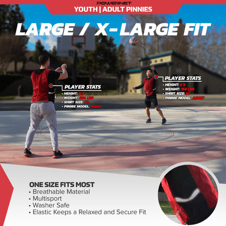 Training Mesh Pinnies (6 Pack) | Adult Sports Pinnies PowerNet