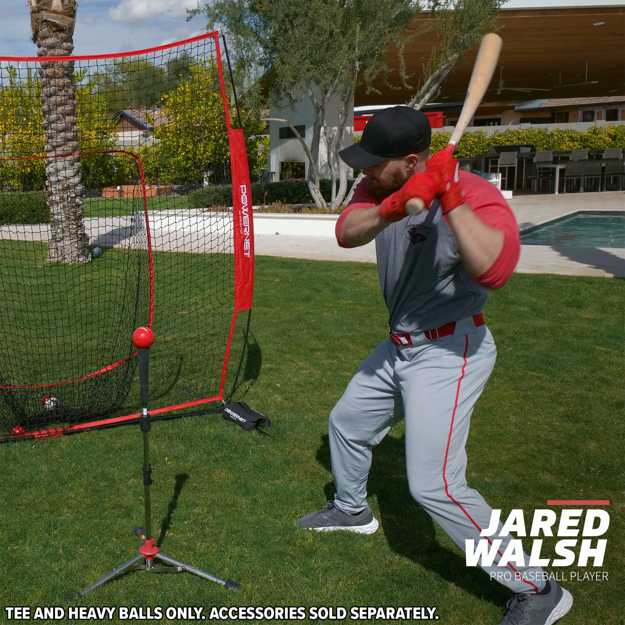 PRO Heavy Batting Tee + Weighted Training Ball Bundle sports PowerNet
