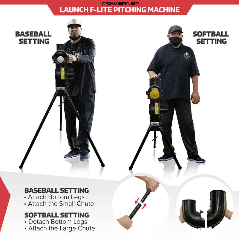 Launch F-lite Baseball and Softball Pitching Machine | Simulate Up To 90 MPH