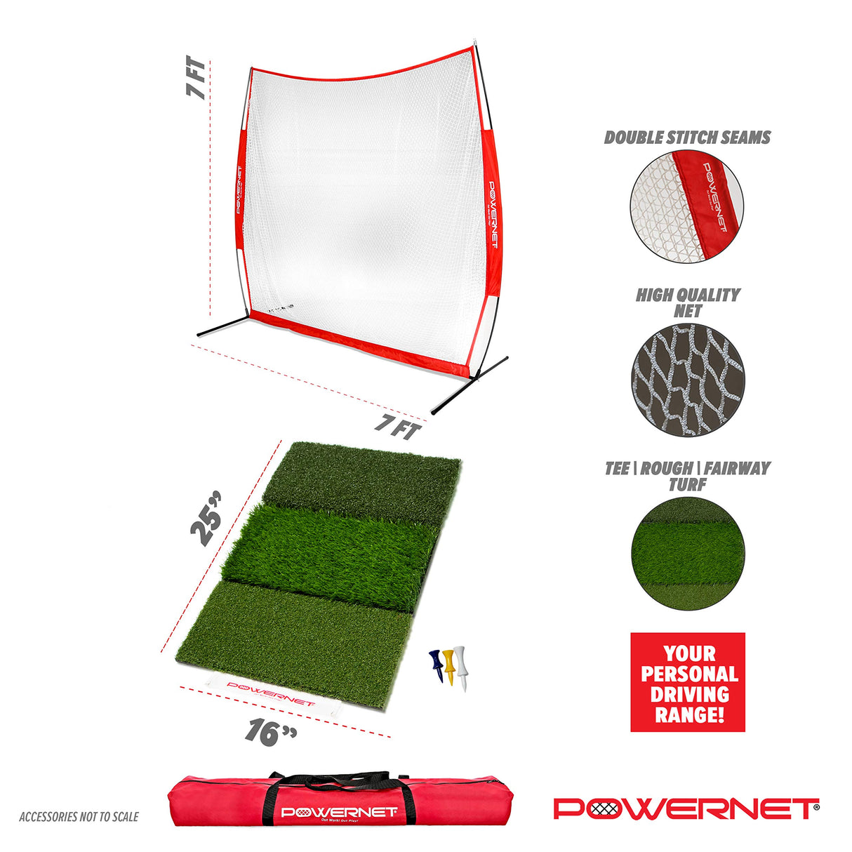 Golf Net and Mat Bundle | Choose Size Sports PowerNet