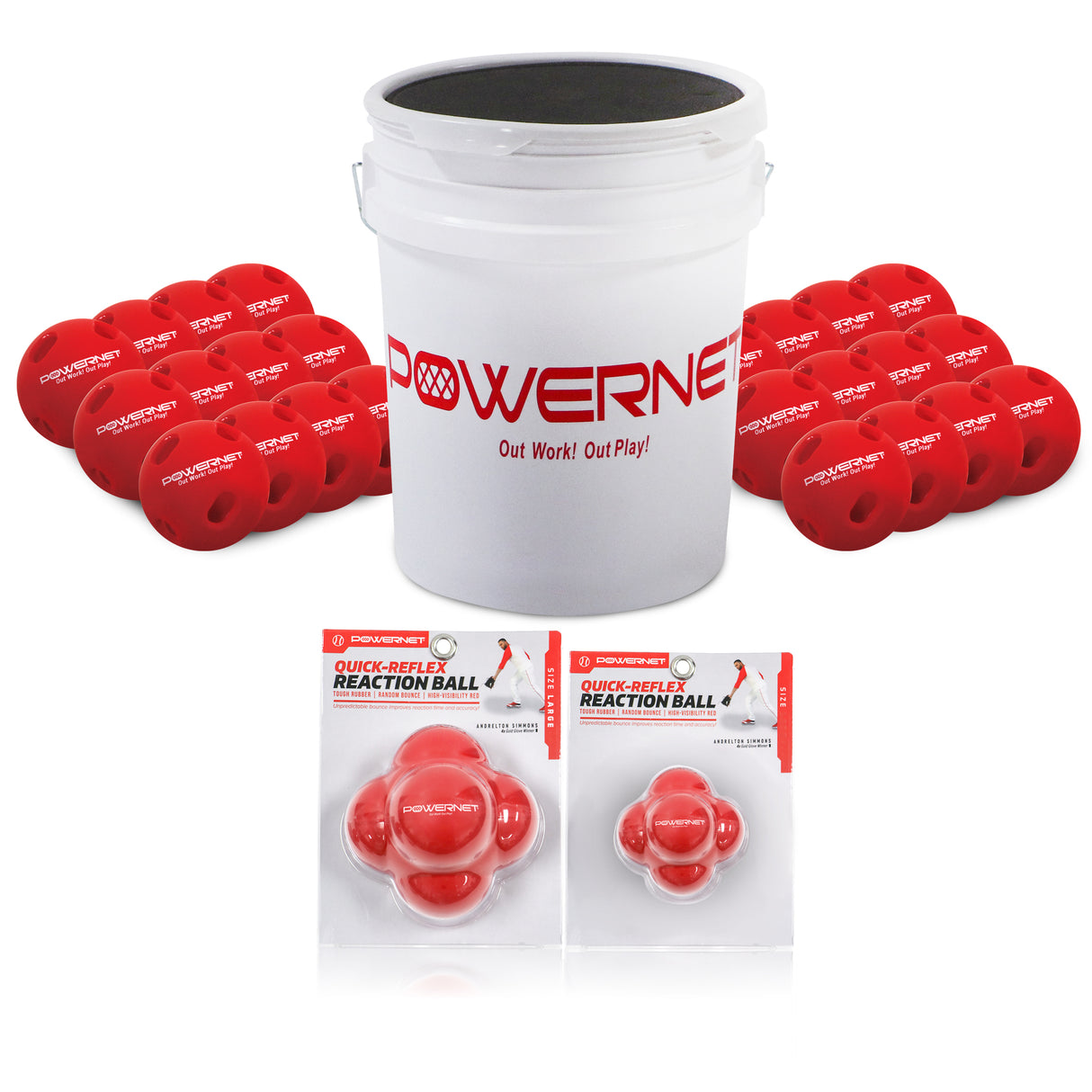 Bucket and Training Balls Bundle | Crushers + Reaction Balls Baseball And Softball Field Accessories PowerNet Default Title