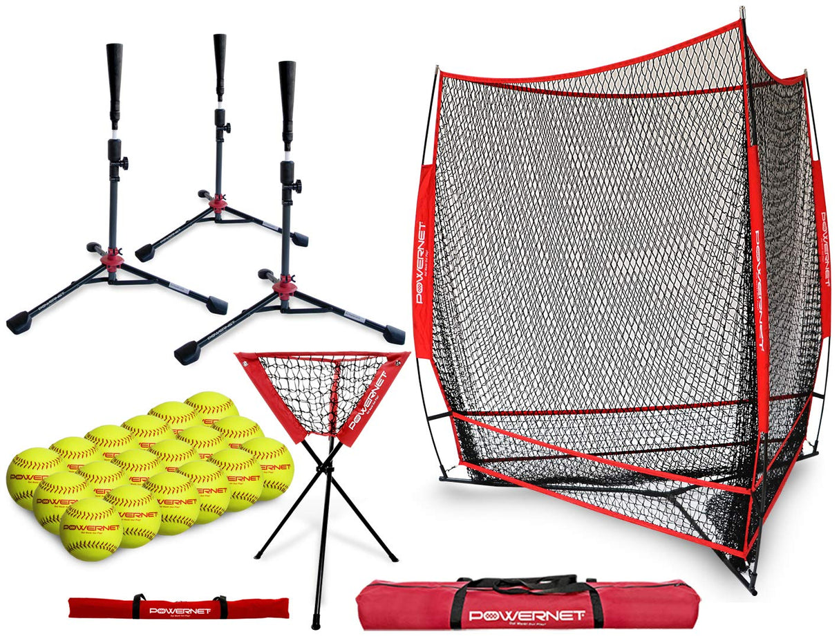 Triple Threat Team Training Net Softball Bundle Sports PowerNet Default Title