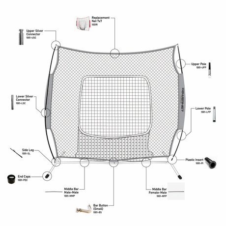 Replacement Parts - 7x7 Net (Round Tube)