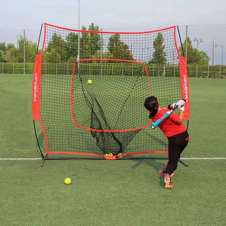 Pro Training Soft Toss Bundle | 7x7 Net, Practice Balls (Softball) PowerNet by TrainingNets