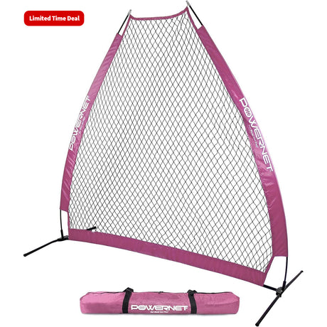 7 FT A-Frame Screen Portable Baseball Softball Training Net sports PowerNet Pink