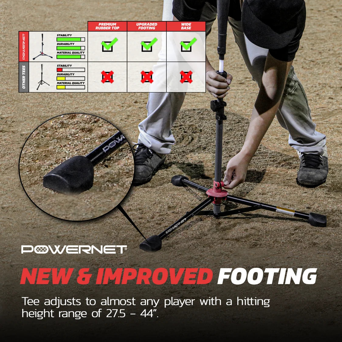 PRO BUNDLE | One-Piece Pro Frame and Tee Bundles (7x7 Net (Red) + Standard Tee) PowerNet by TrainingNets