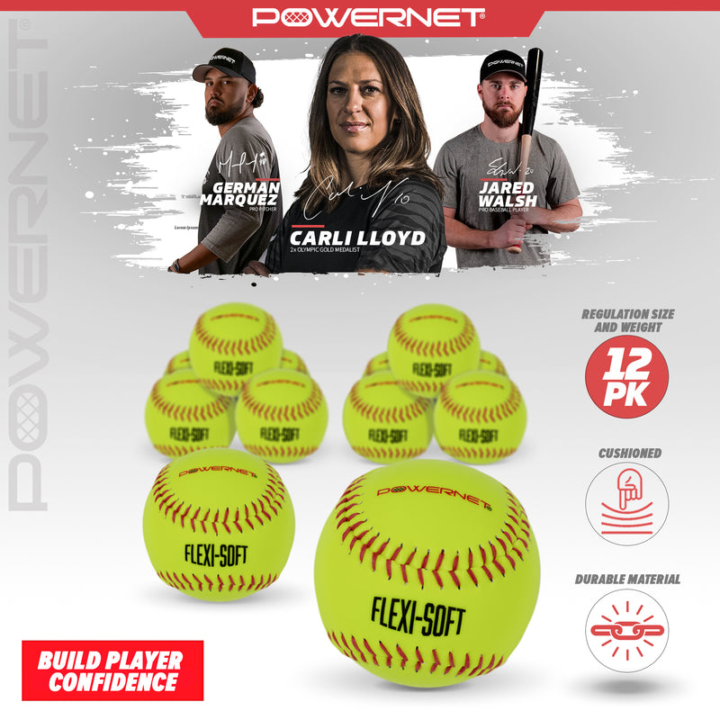 Flexi Soft 11" Softballs 12 Pack | Cushioned Core Safety Ball