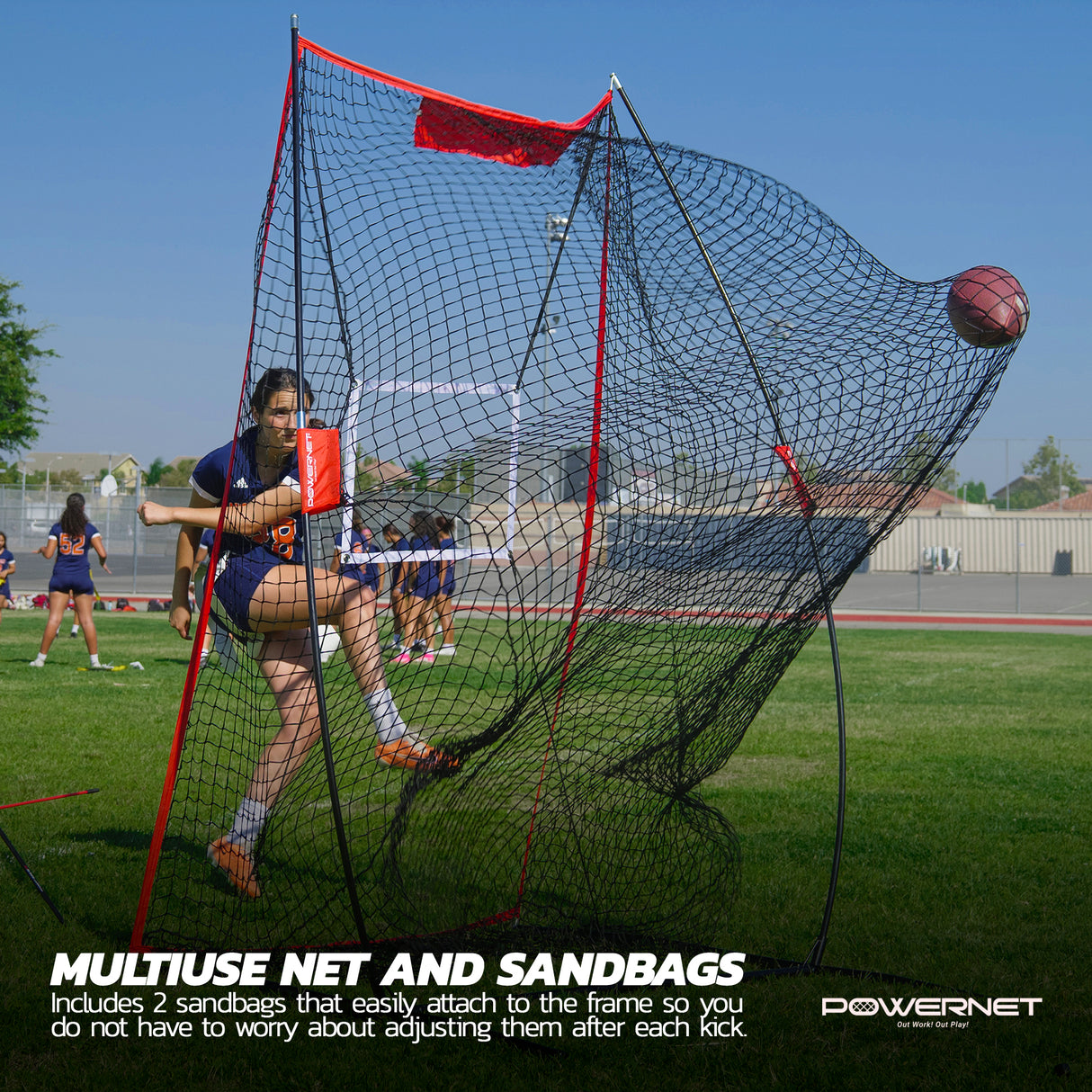 Sideline Trainer 7 x 4 FT Portable Football Kicking Net Football Net PowerNet
