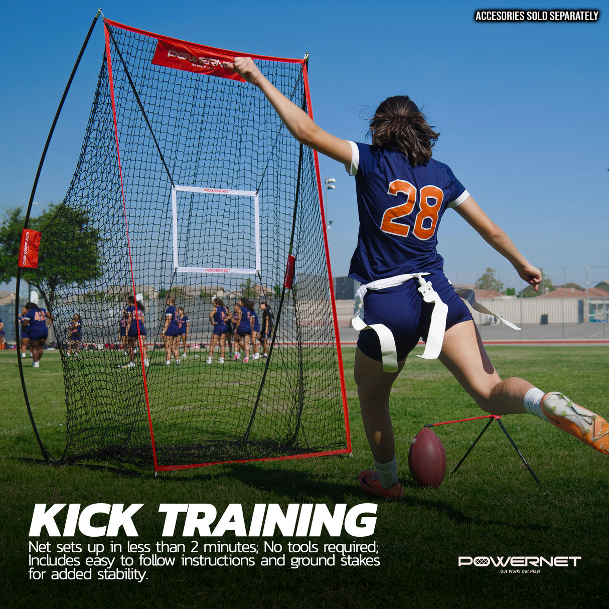 Sideline Trainer 7 x 4 FT Portable Football Kicking Net Football Net PowerNet