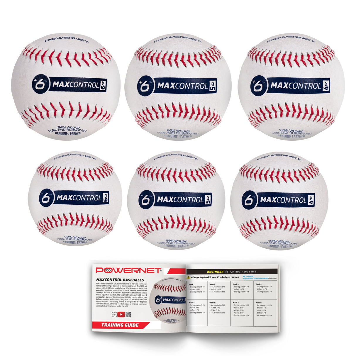 Overload & Underload MaxControl Baseballs Training Ball PowerNet