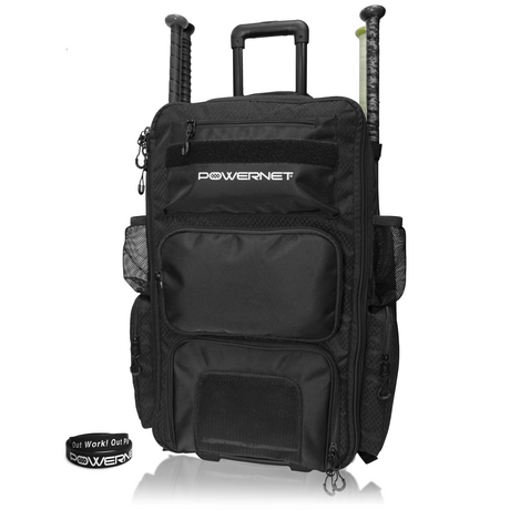 The Odyssey Rolling Backpack for Softball & Baseball Wheeled Bag PowerNet