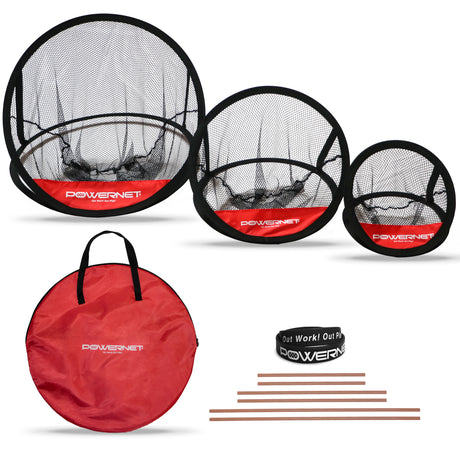 3 Piece Golf Chipping Net Set Sports PowerNet