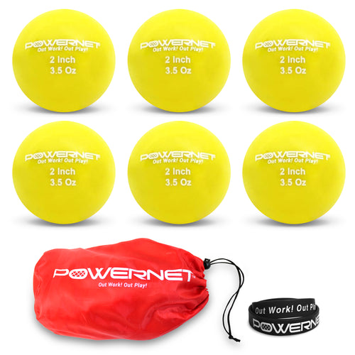 Micro 2" Weighted Training Balls | Choose from 3.5, 5.5 oz Sports PowerNet Yellow