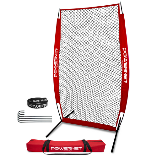 4 x 7 FT I-Screen Pitching Protection Training Net Sports PowerNet Red