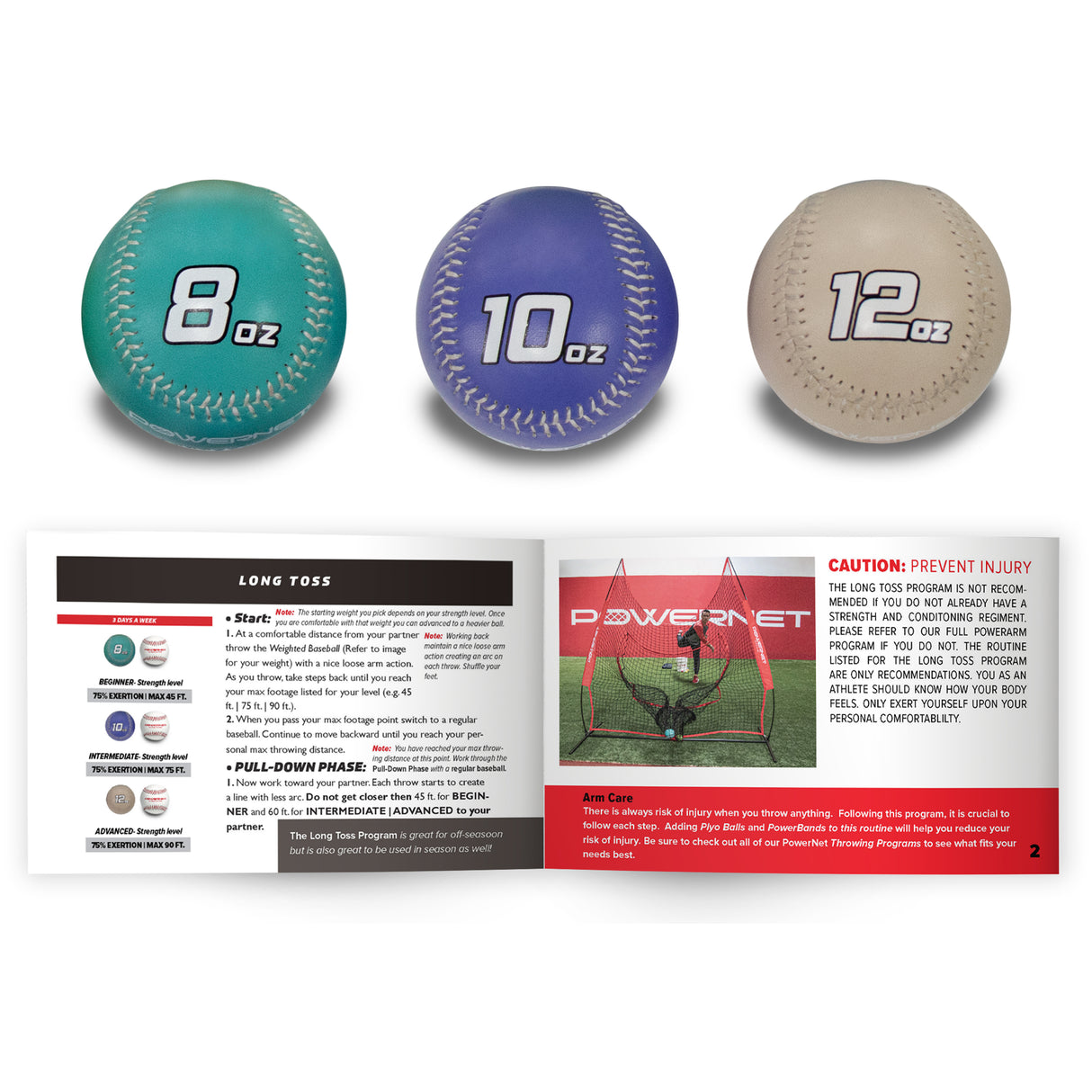 Weighted Baseball Kits Sports PowerNet Long Toss Set Only