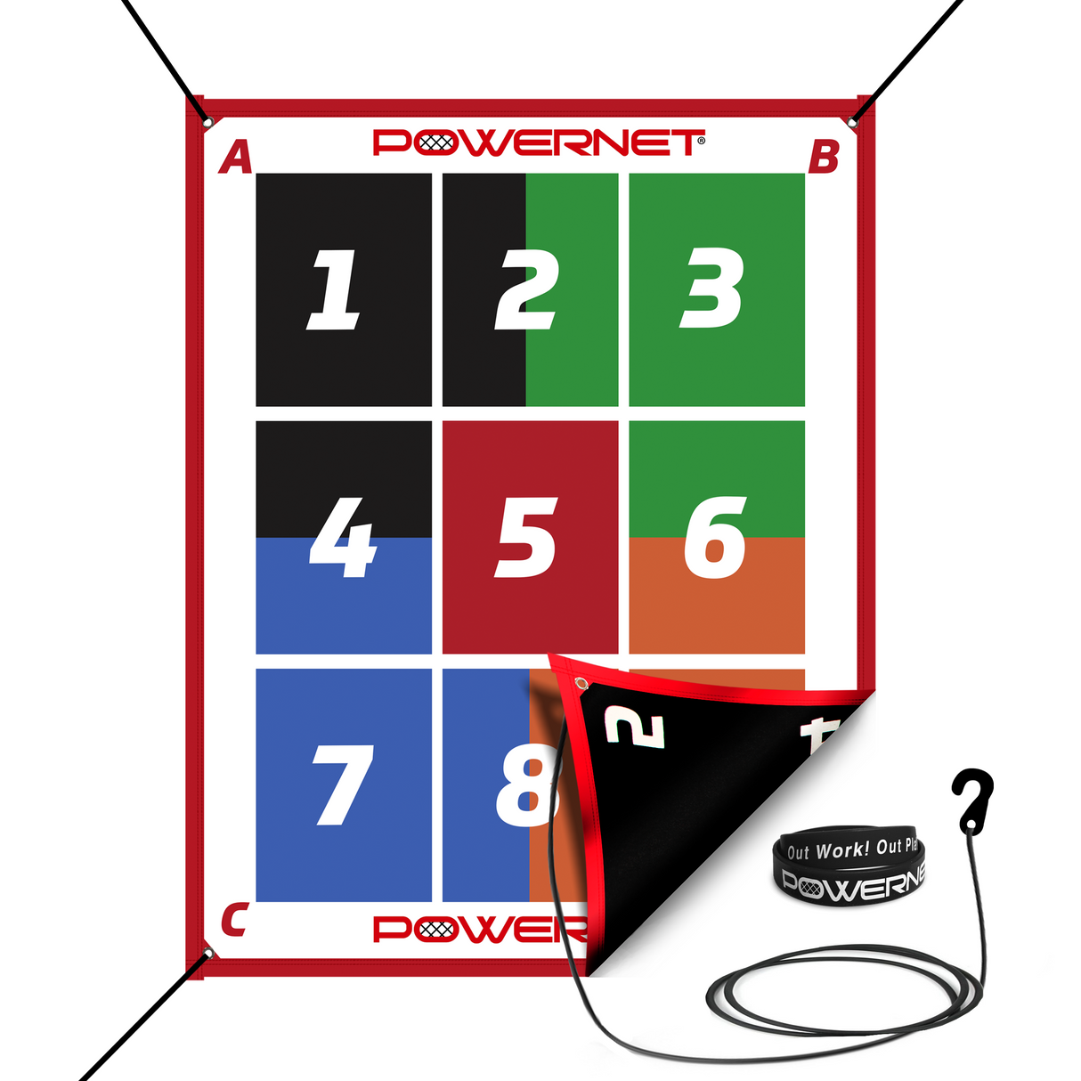 Numbered Pitching Trainer Pad Pitching Pad PowerNet Pad Only