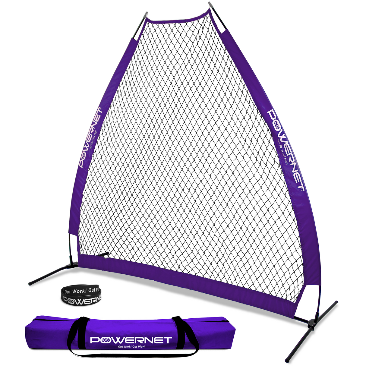 7 FT A-Frame Screen Portable Baseball Softball Training Net sports PowerNet Purple