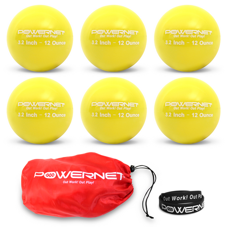 3.2" Weighted Training Balls | 12-20 oz sports PowerNet 12 Oz - Yellow