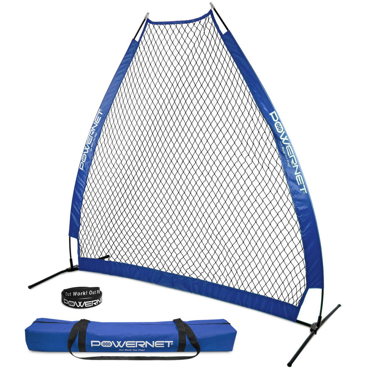 7 FT A-Frame Screen Portable Baseball Softball Training Net sports PowerNet Royal Blue
