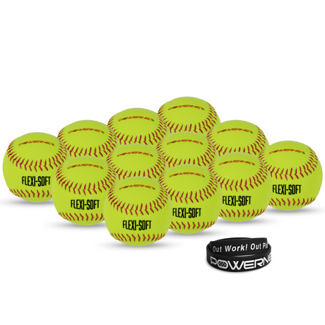 Flexi Soft 11" Softballs 12 Pack | Cushioned Core Safety Ball Softballs PowerNet