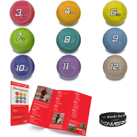 3-12 Oz Progressive Weighted Training Baseballs 9 PK Sports PowerNet