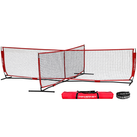 4 Way Soccer Tennis Net | 2 Sizes | Play a Fun Game While Training Soccer Net PowerNet 12x3 Foot