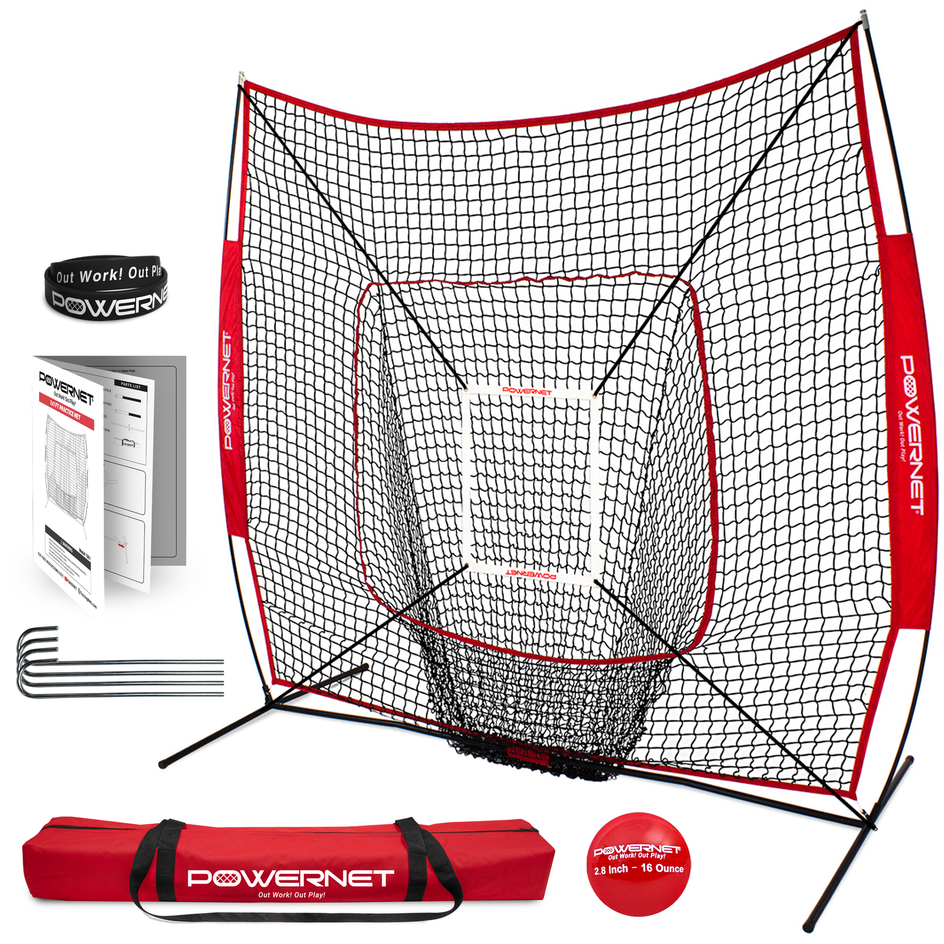 7x7 FT Practice Net Pitching Kit – PowerNet by TrainingNets