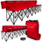 6 Seater Team Bench Portable Folding Chair Field Equipment PowerNet Red
