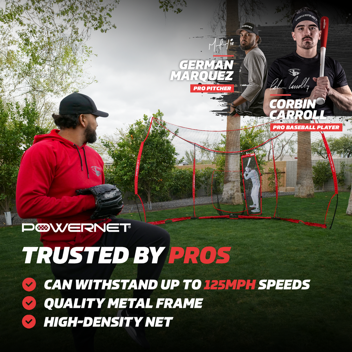 Portable Baseball Backstop | 16x9 Instant Diamond sports PowerNet