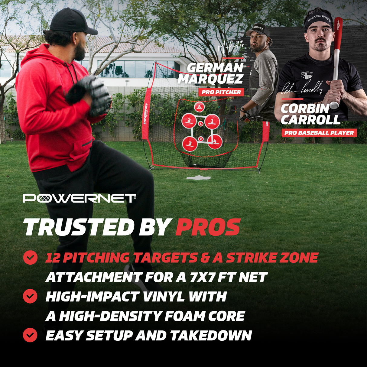 Pitch Perfect Targets and Strike Zone Attachment for 7x7 Net Sports PowerNet