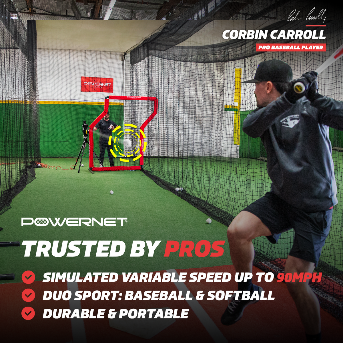 Launch F-Lite Pitching Machine | Simulates up to 90 MPH – PowerNet by ...