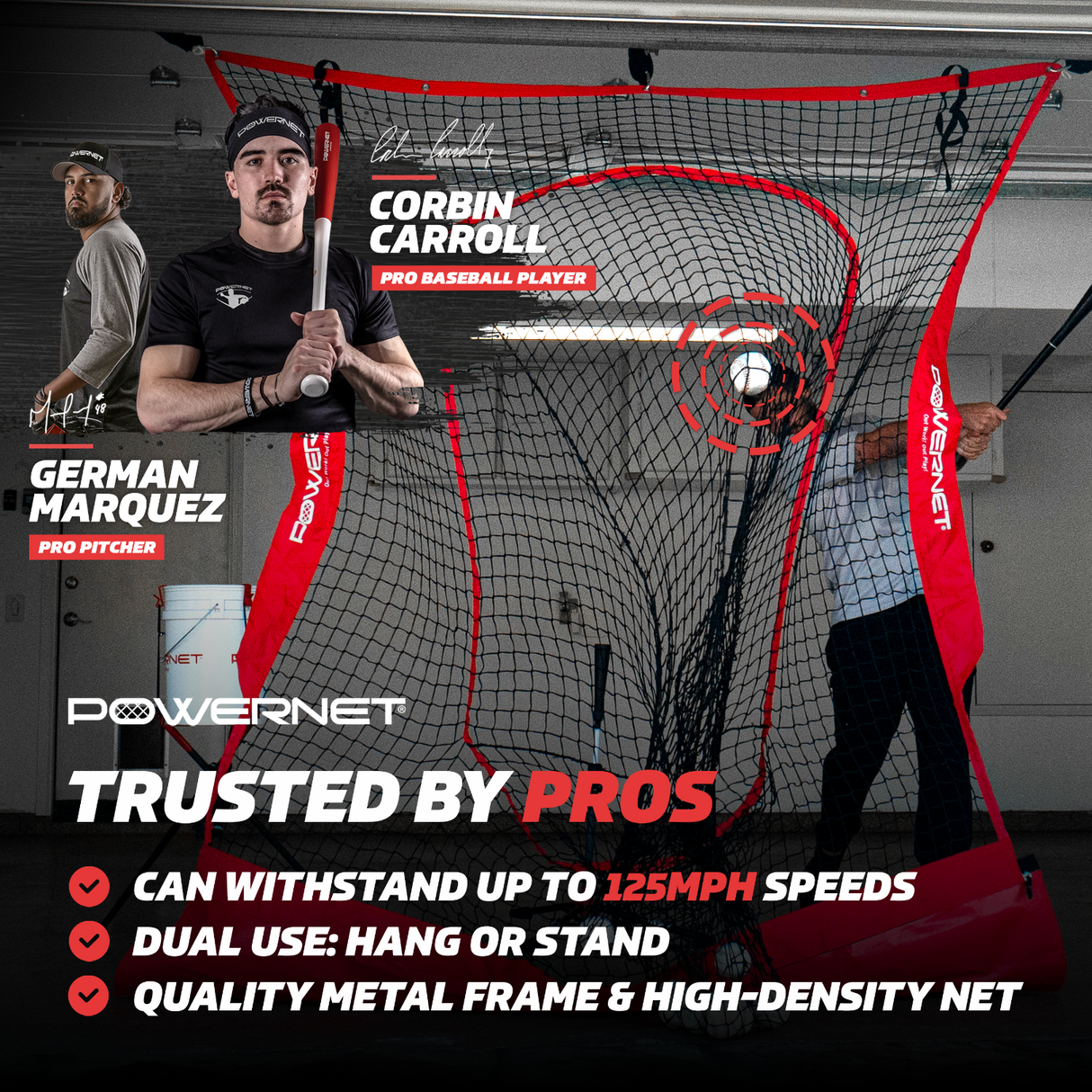 7x7 FT Hanging Dual Training Net (Net Only) | Hang From Garage Sports PowerNet