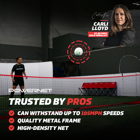 Portable Soccer Tennis & Pickle Ball Training Net | (12 x 3 FT or 18 x 3 FT) Sports PowerNet