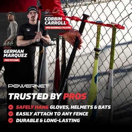 Dugout Bundle | Bat Fence Rack + Fence Hook + Gear Hanger Sports PowerNet