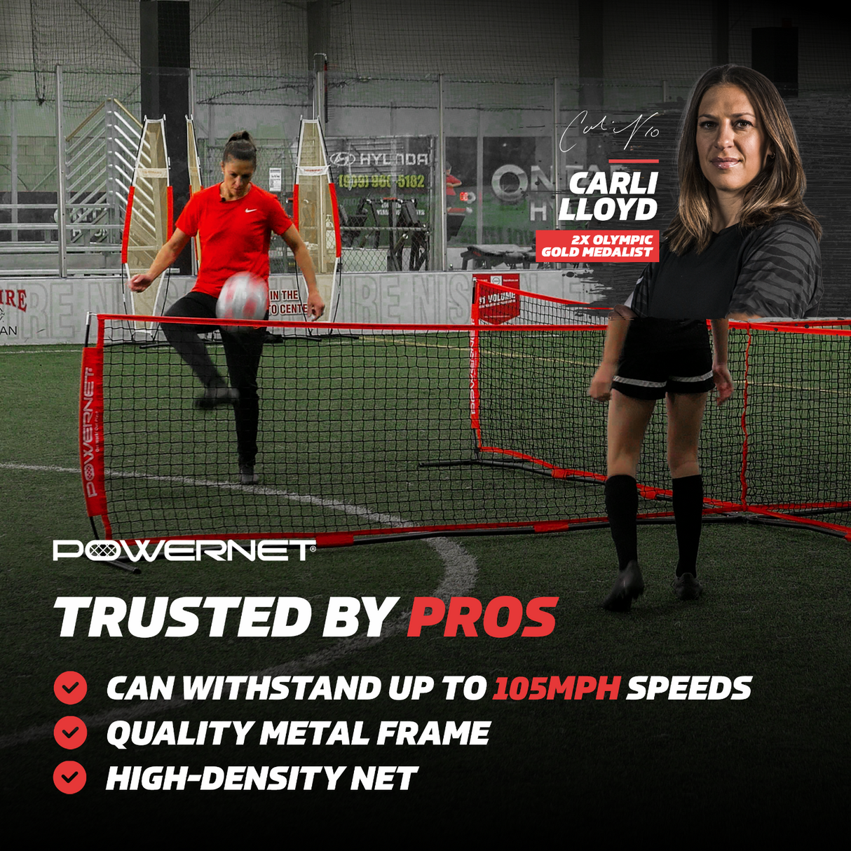 4 Way Soccer Tennis Net | 2 Sizes | Play a Fun Game While Training Soccer Net PowerNet