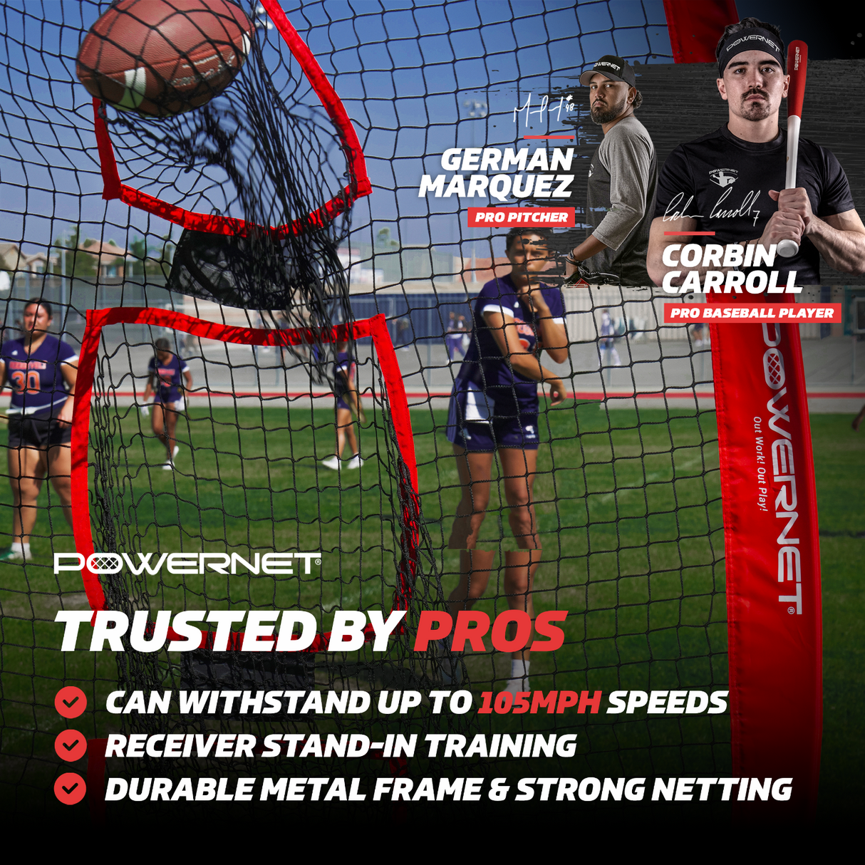 Football Receiver Passing Net 4x8 FT Sports PowerNet