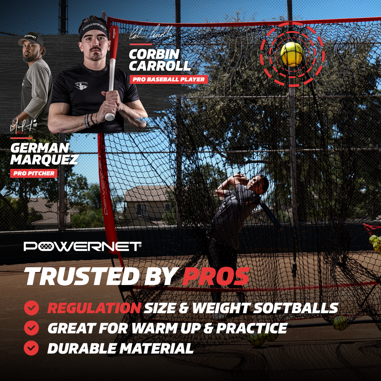 Regulation Sized Softball Bucket Bundle | Includes 18 Softballs Baseball And Softball Field Accessories PowerNet