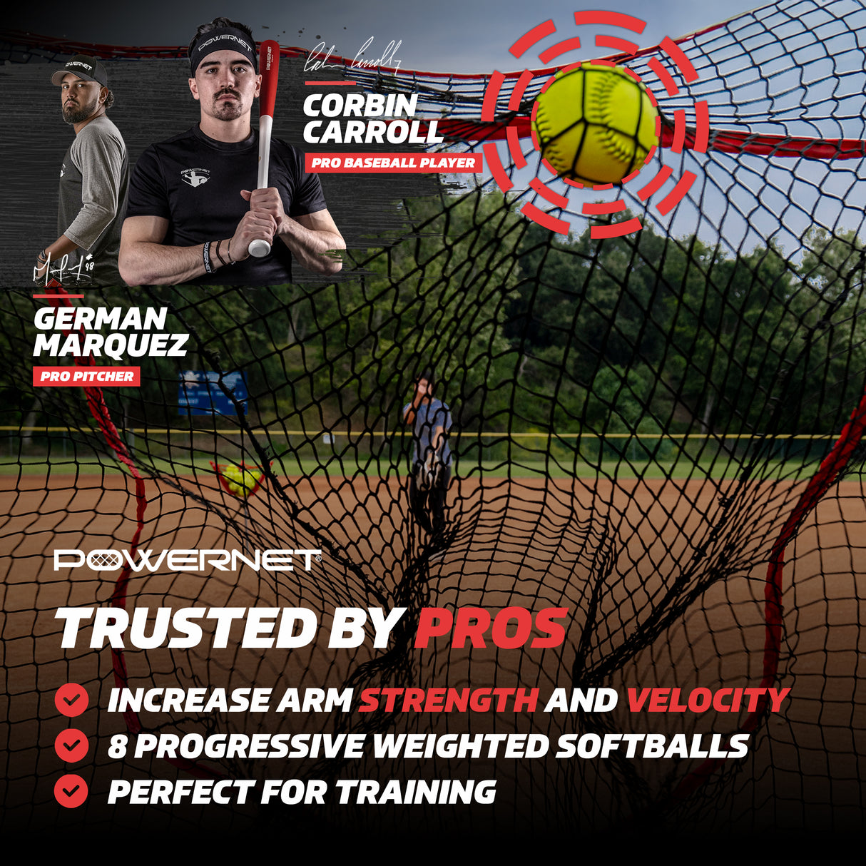 Weighted Softballs | 8 Different Weights Included | 4 to 12 oz Training Ball PowerNet